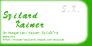 szilard kainer business card